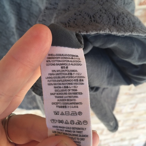 Free People Daisy Waist Gray Crochet Panel Dress 4 - Picture 7 of 7